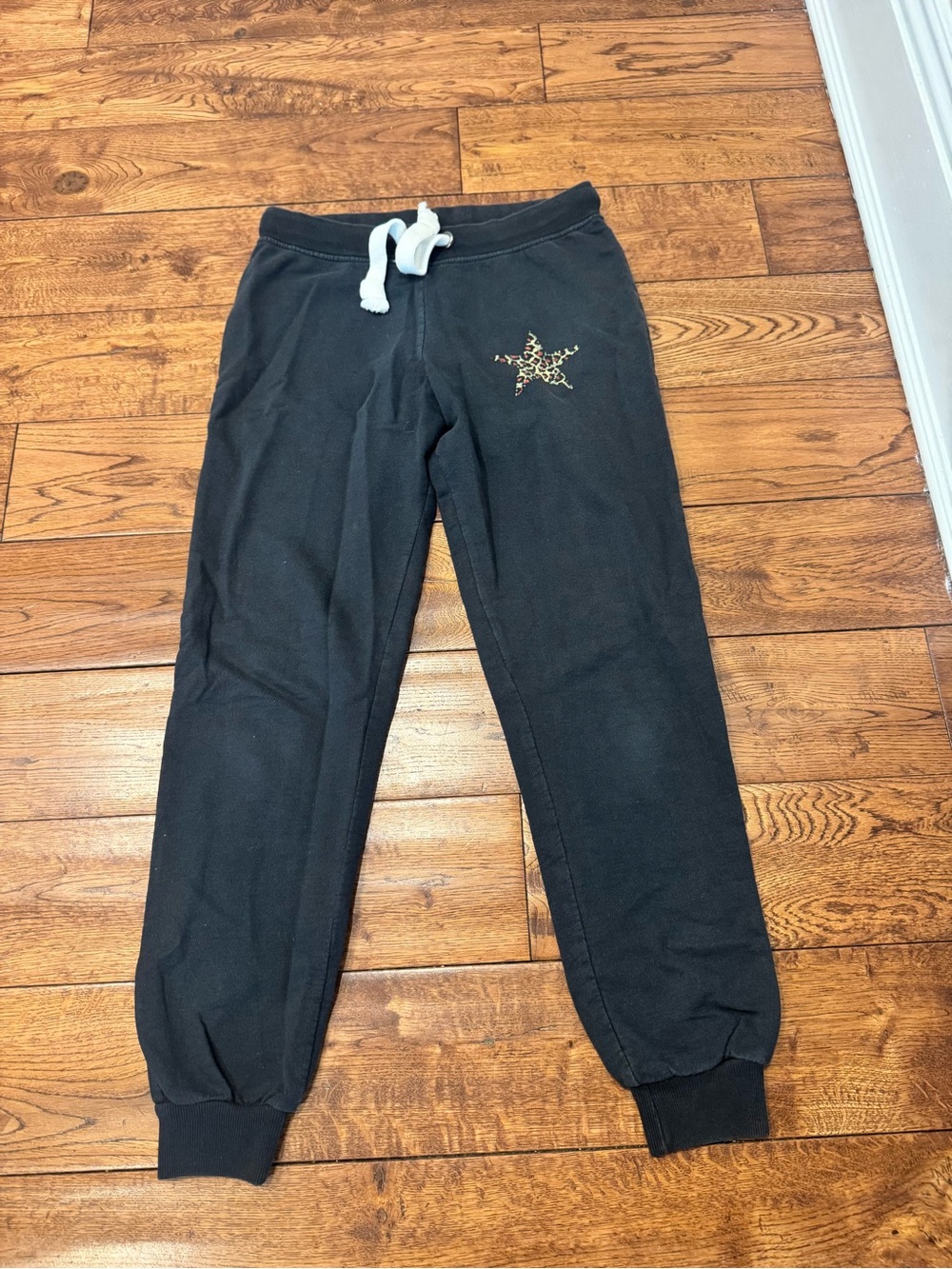 Prince Peter Collection Black Joggers with Leopard Star Accent